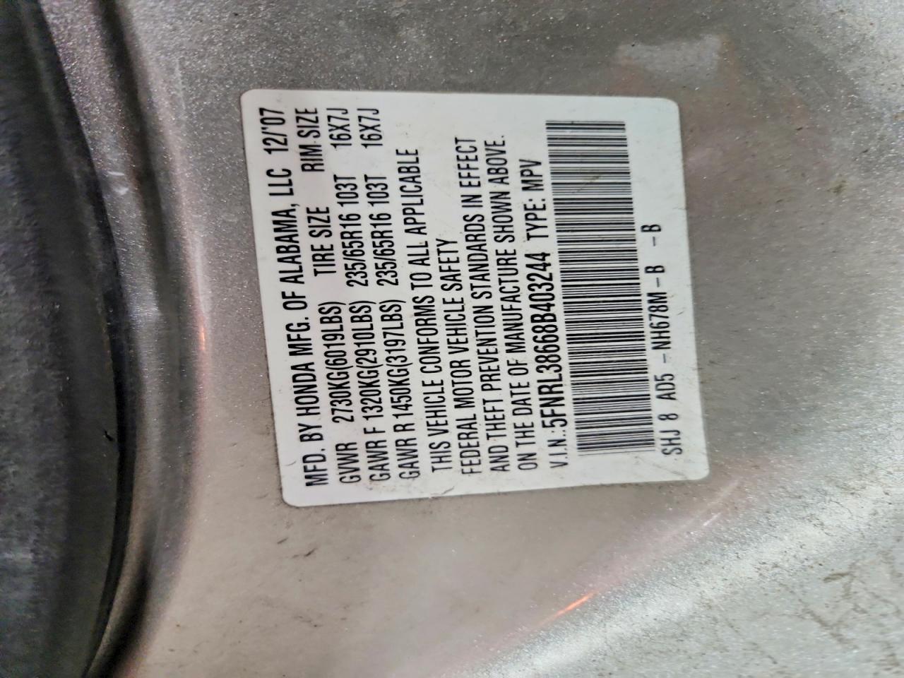 HONDA ODYSSEY 2008 — 14
