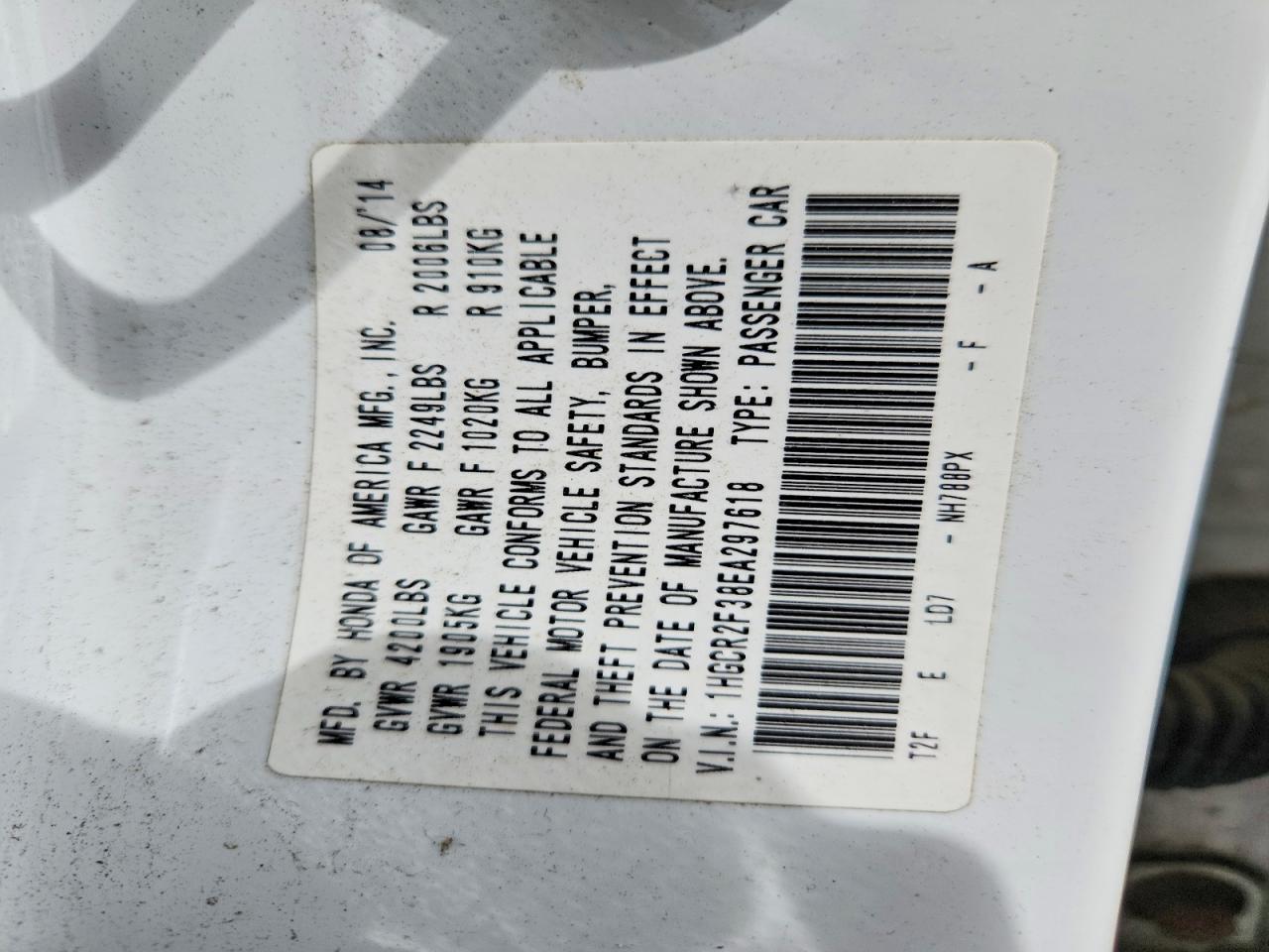 HONDA ACCORD 2014 — 13