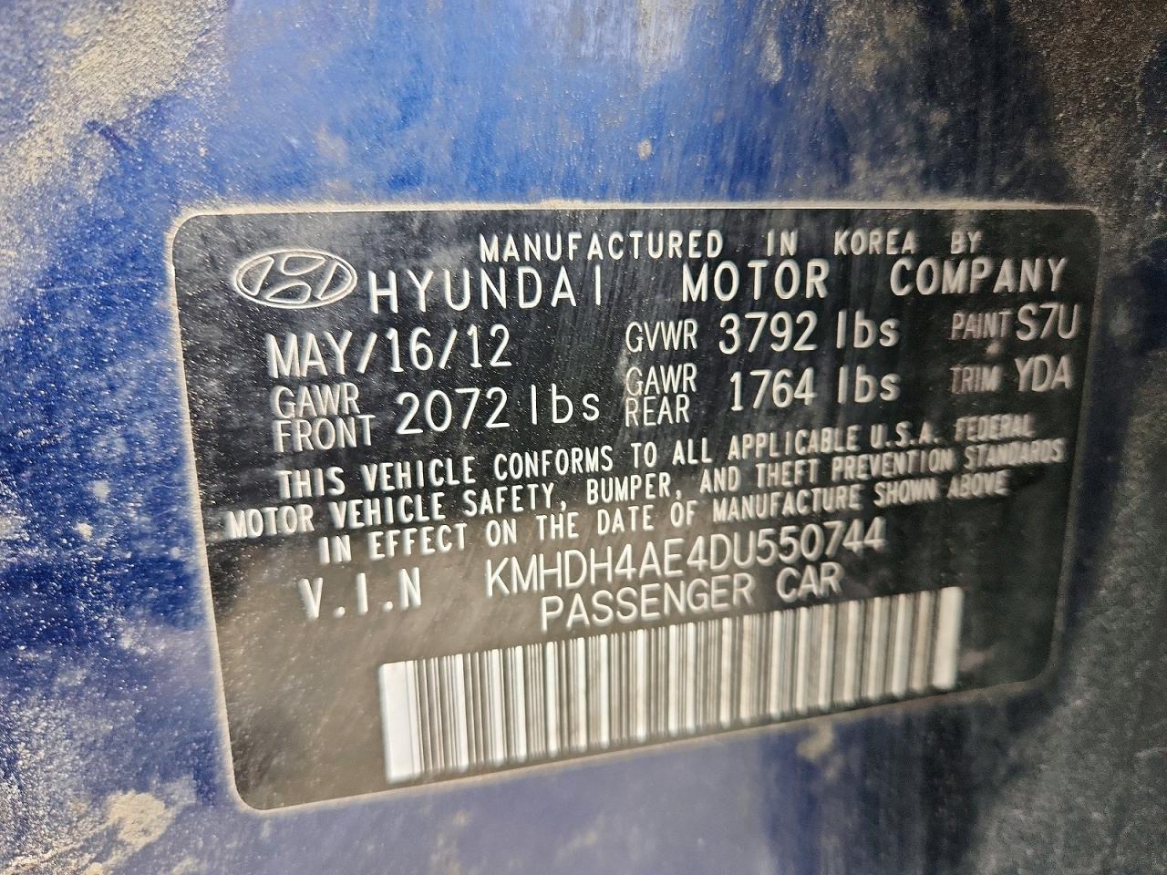 HYUNDAI ELANTRA 2013 — 13
