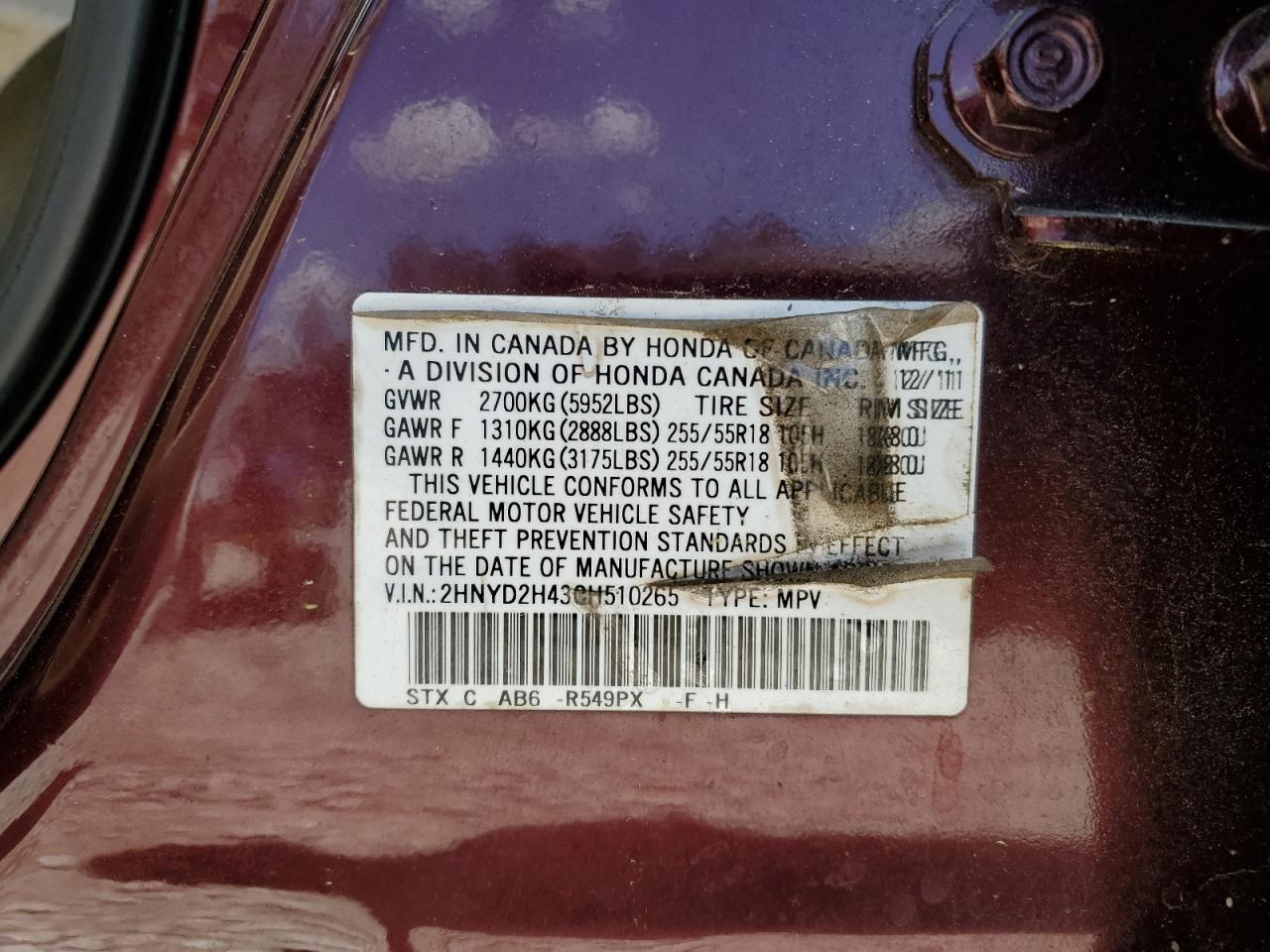ACURA MDX 2012 — 15