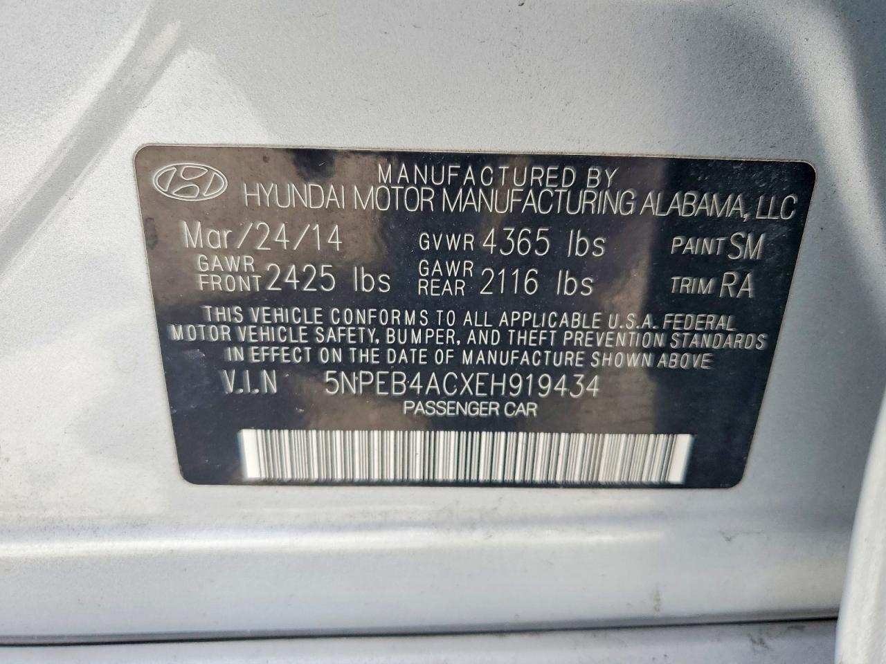 HYUNDAI SONATA 2014 — 13
