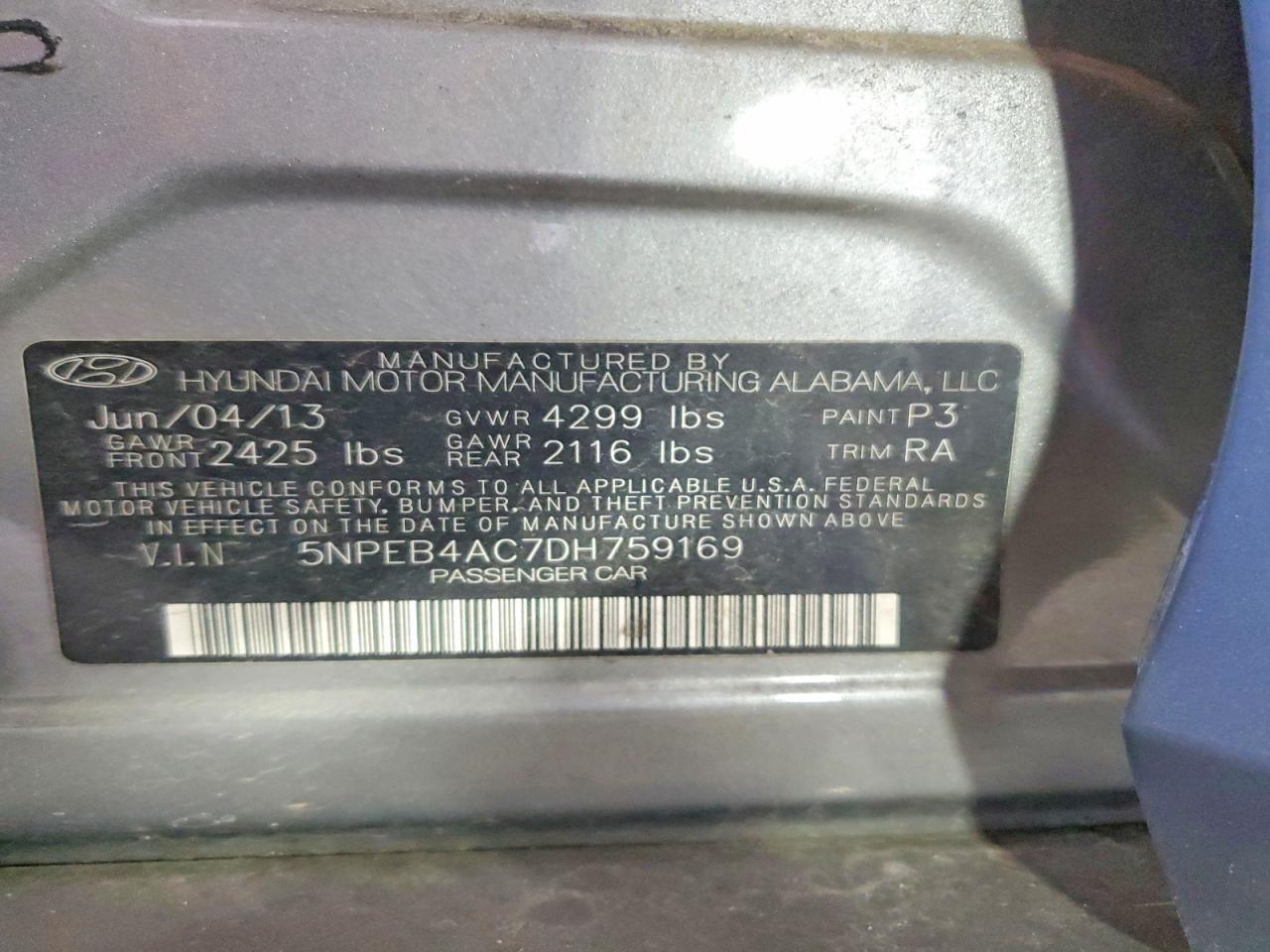 HYUNDAI SONATA 2013 — 13