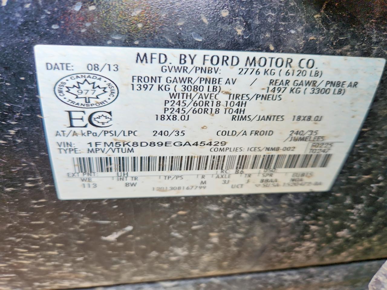 FORD EXPLORER 2014 — 14