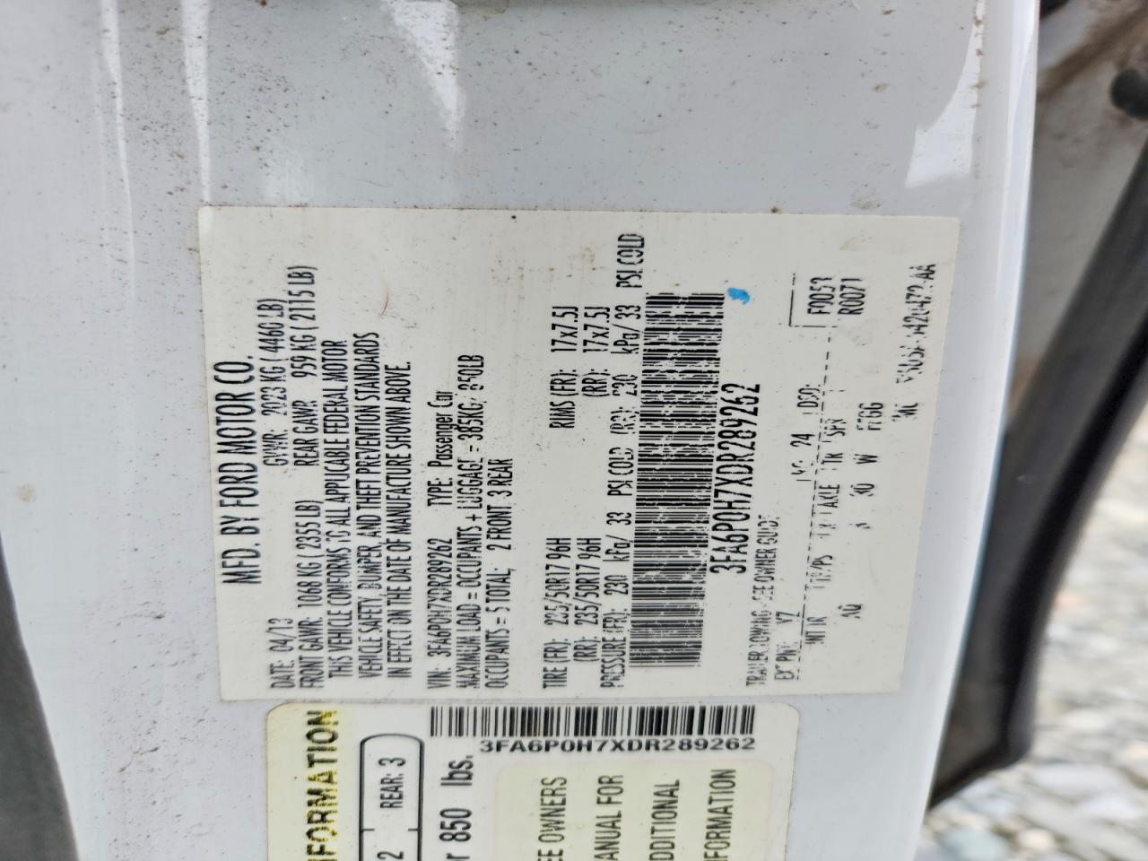 FORD FUSION 2013 — 13