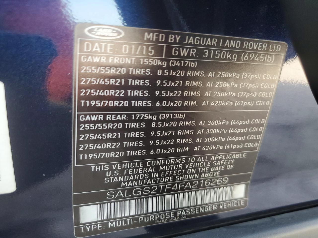 LAND ROVER RANGE ROVER 2015 — 14