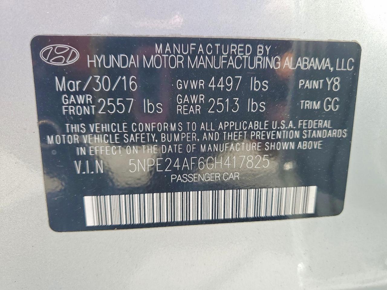 HYUNDAI SONATA 2016 — 13