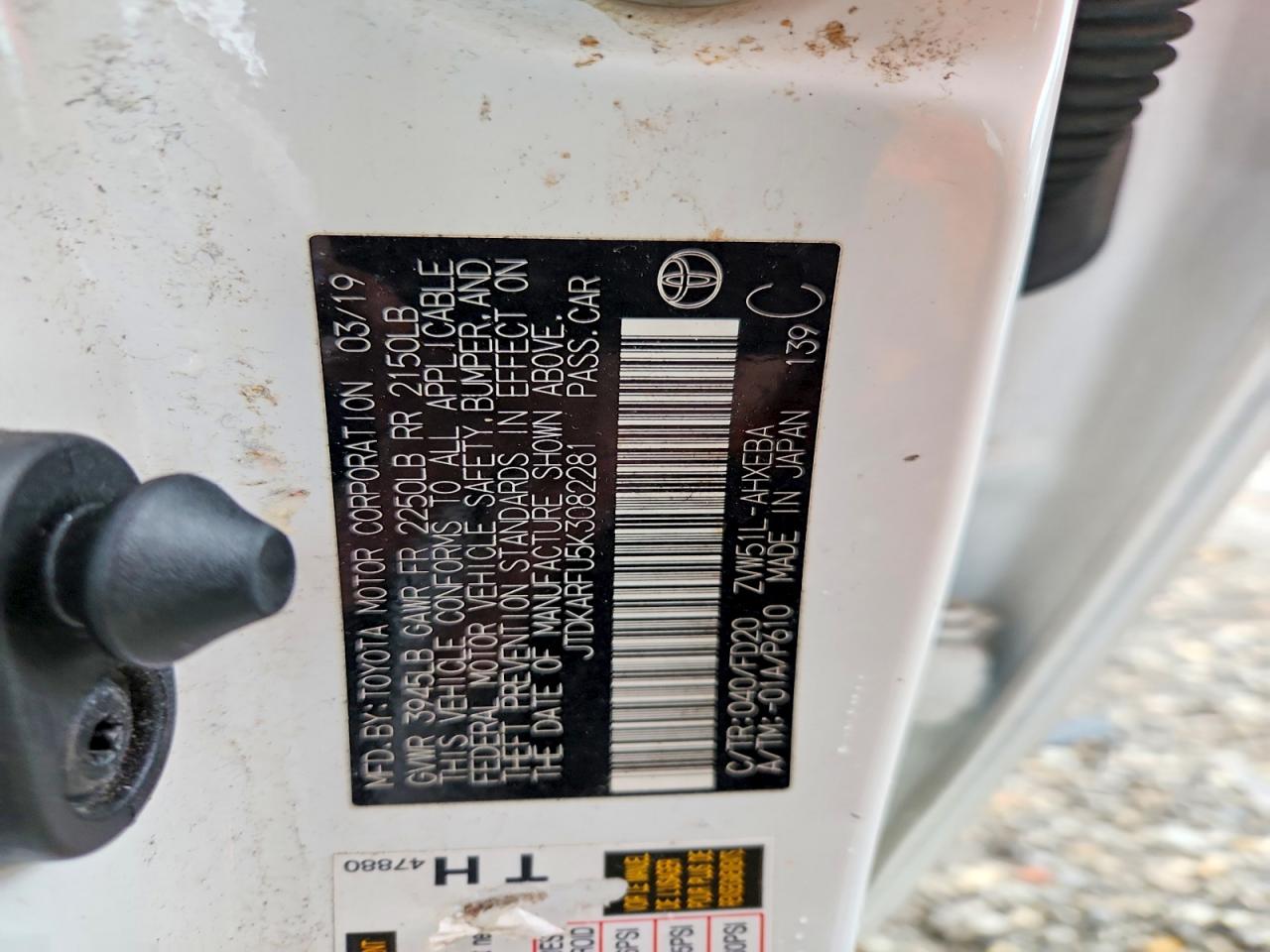 TOYOTA PRIUS 2019 — 13