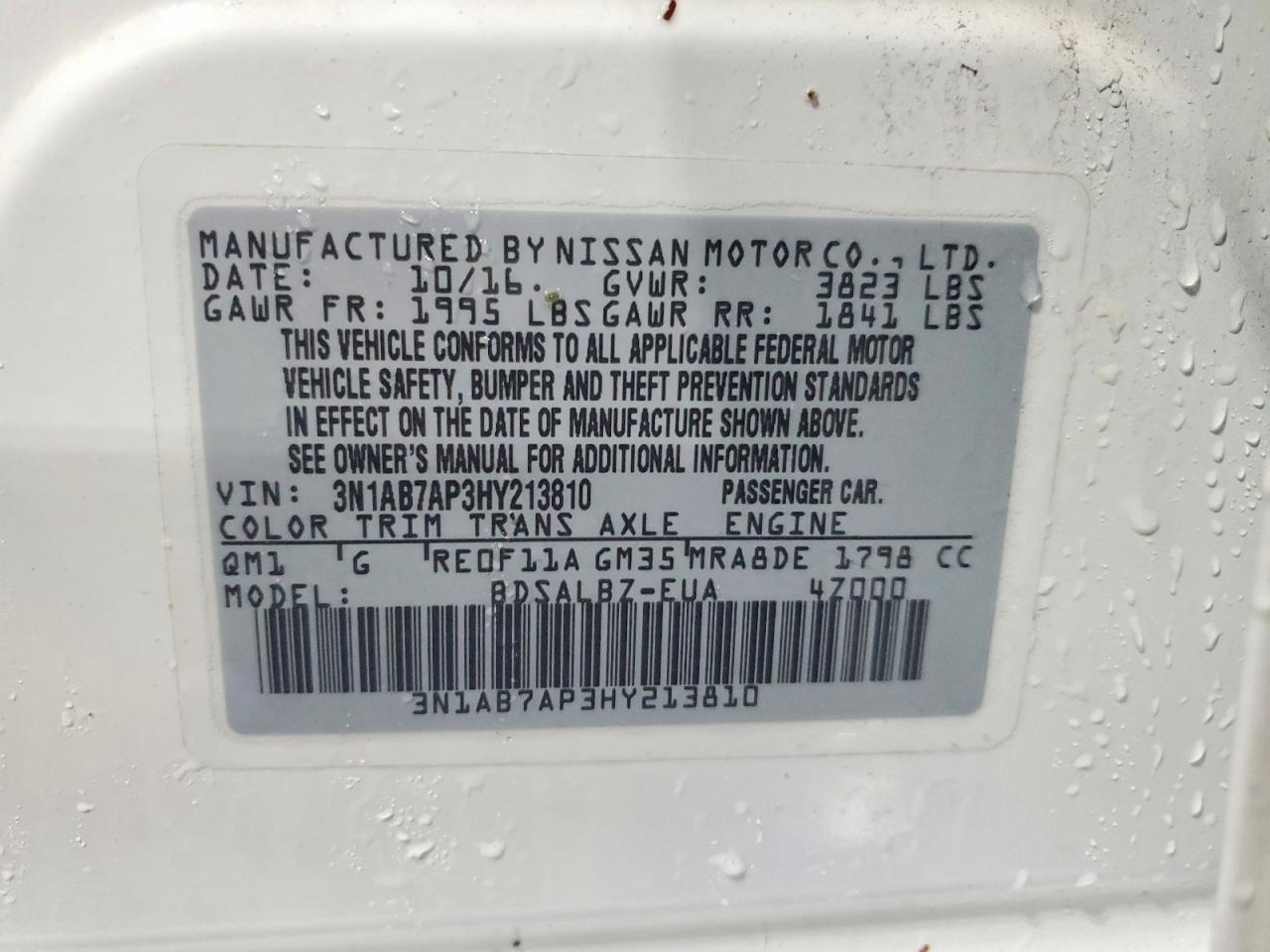 NISSAN SENTRA 2017 — 13