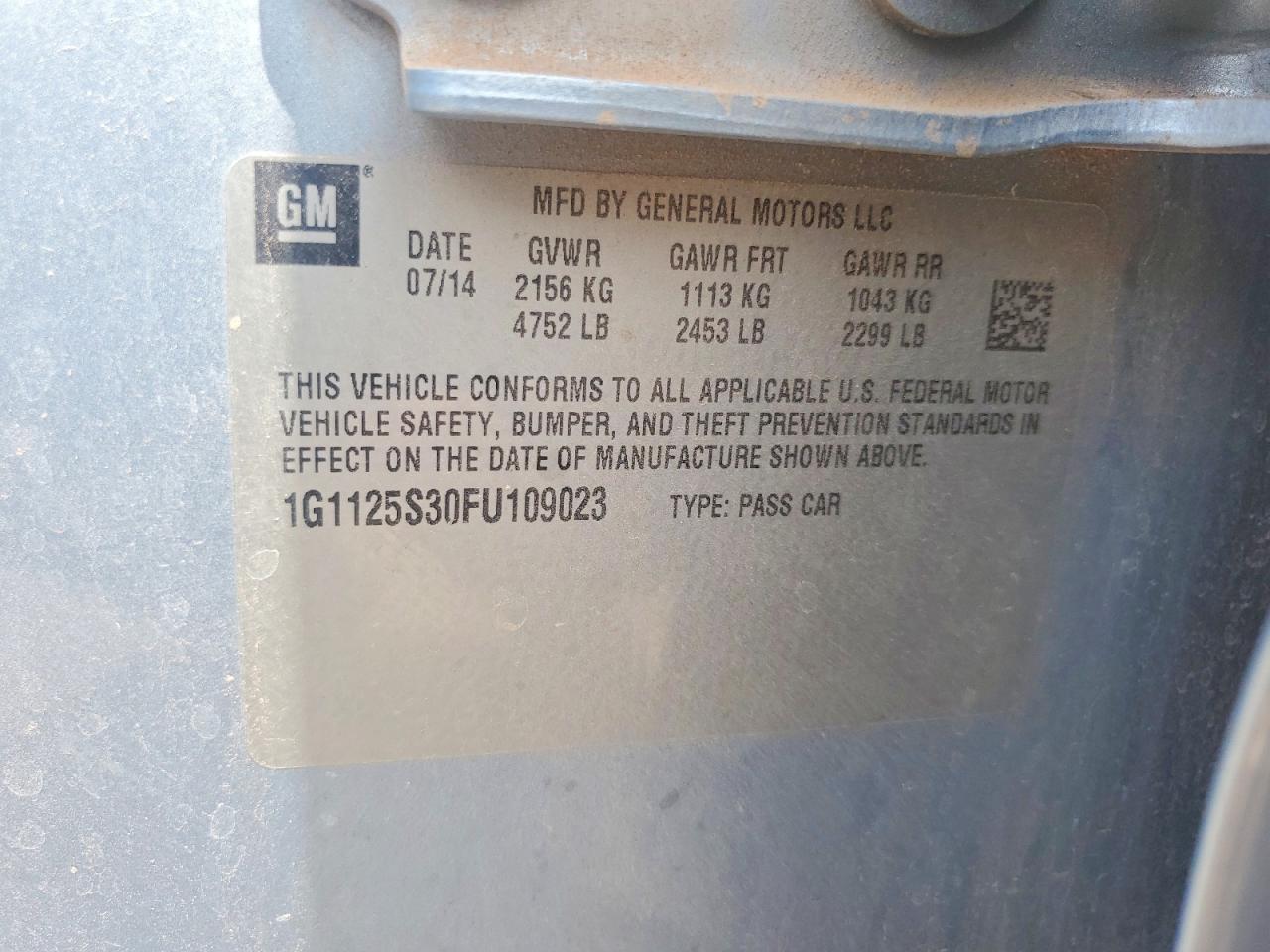 CHEVROLET IMPALA 2015 — 13