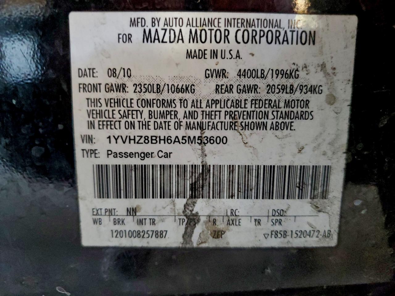 MAZDA 6 2010 — 13