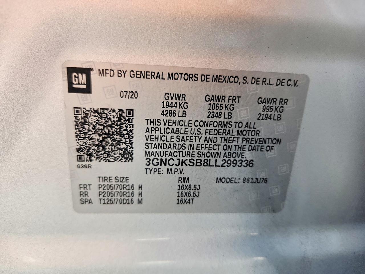 CHEVROLET TRAX 2020 — 14