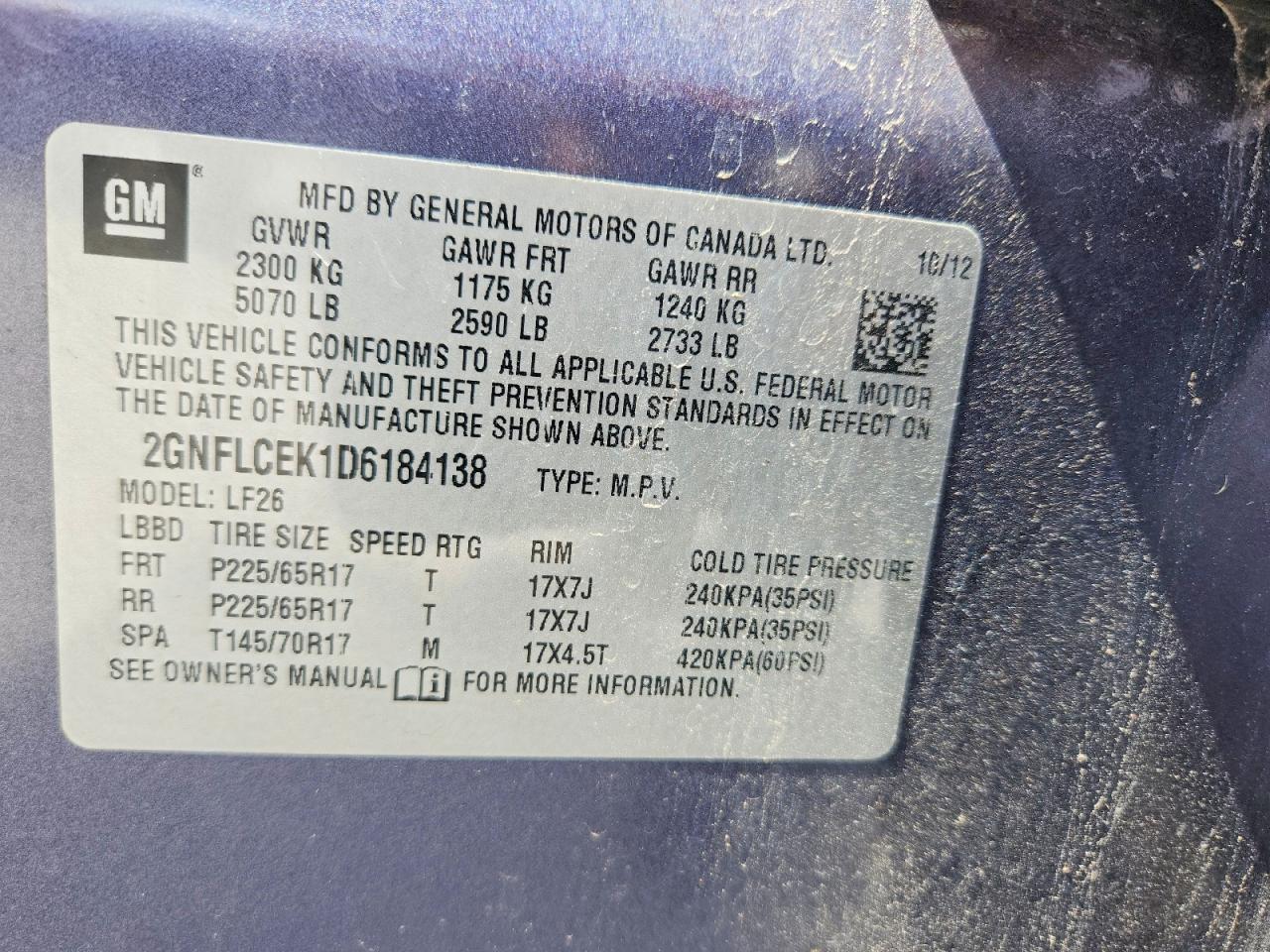 CHEVROLET EQUINOX 2013 — 13