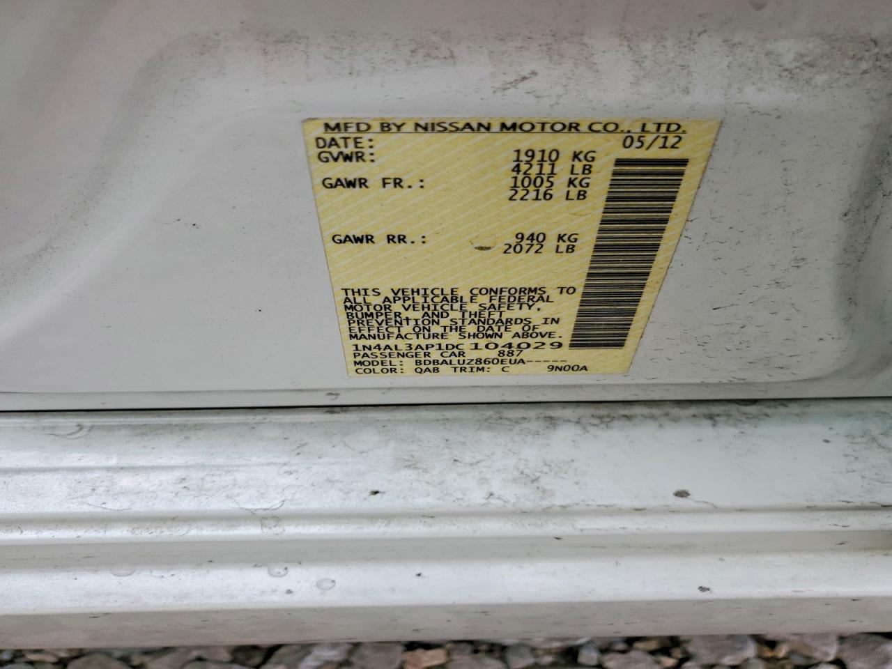 NISSAN ALTIMA 2013 — 13