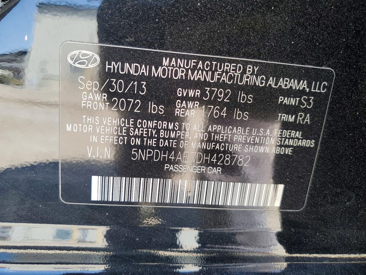 HYUNDAI ELANTRA 2013 — 13
