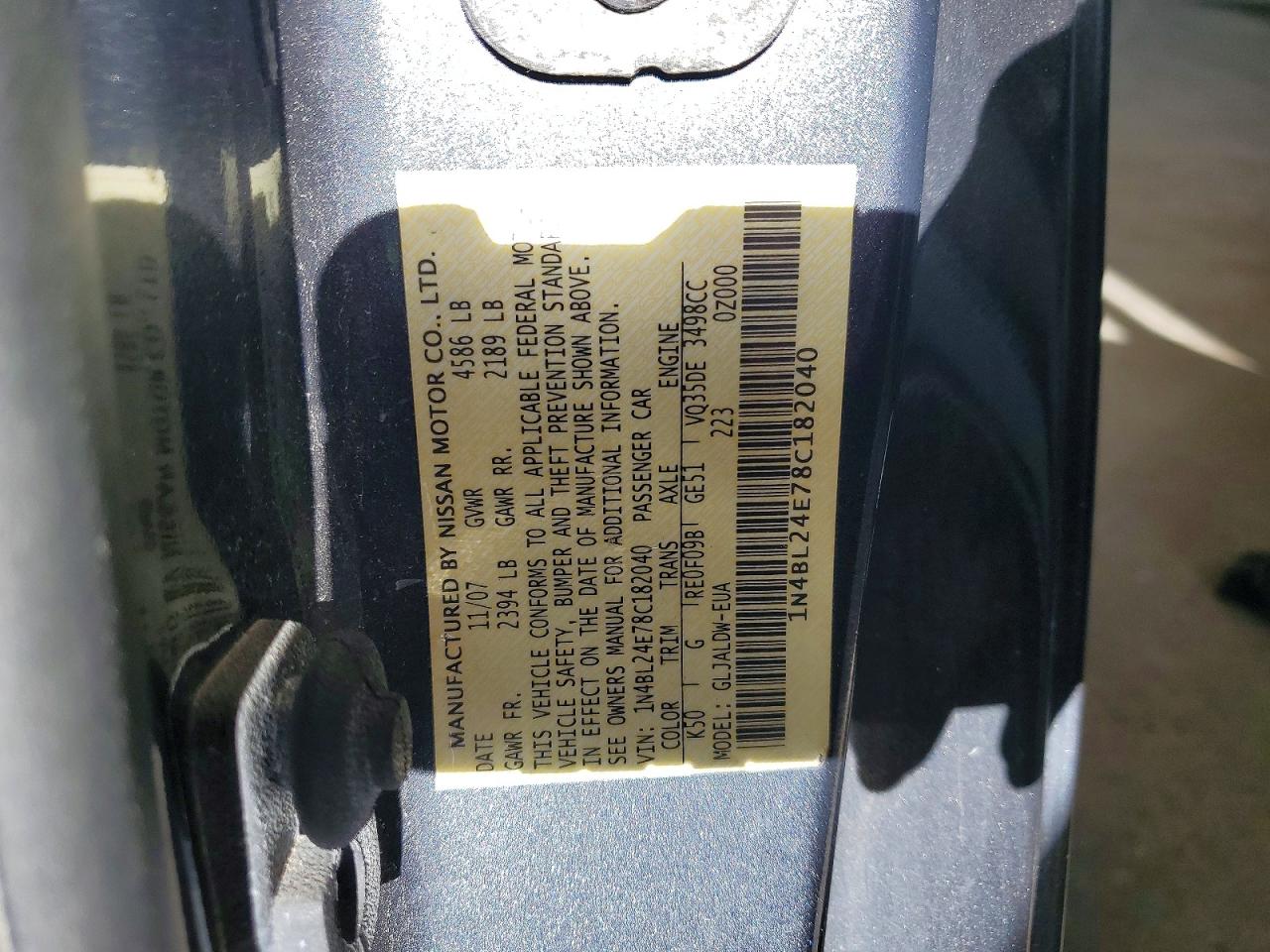 NISSAN ALTIMA 2008 — 12