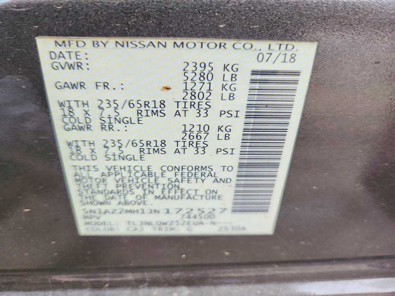 NISSAN MURANO 2018 — 14