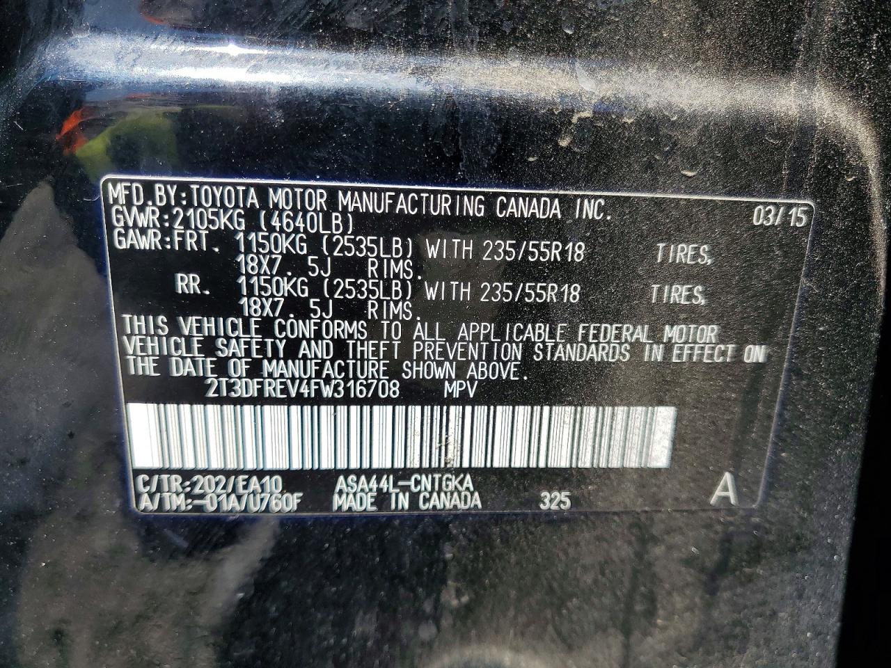 TOYOTA RAV4 2015 — 14
