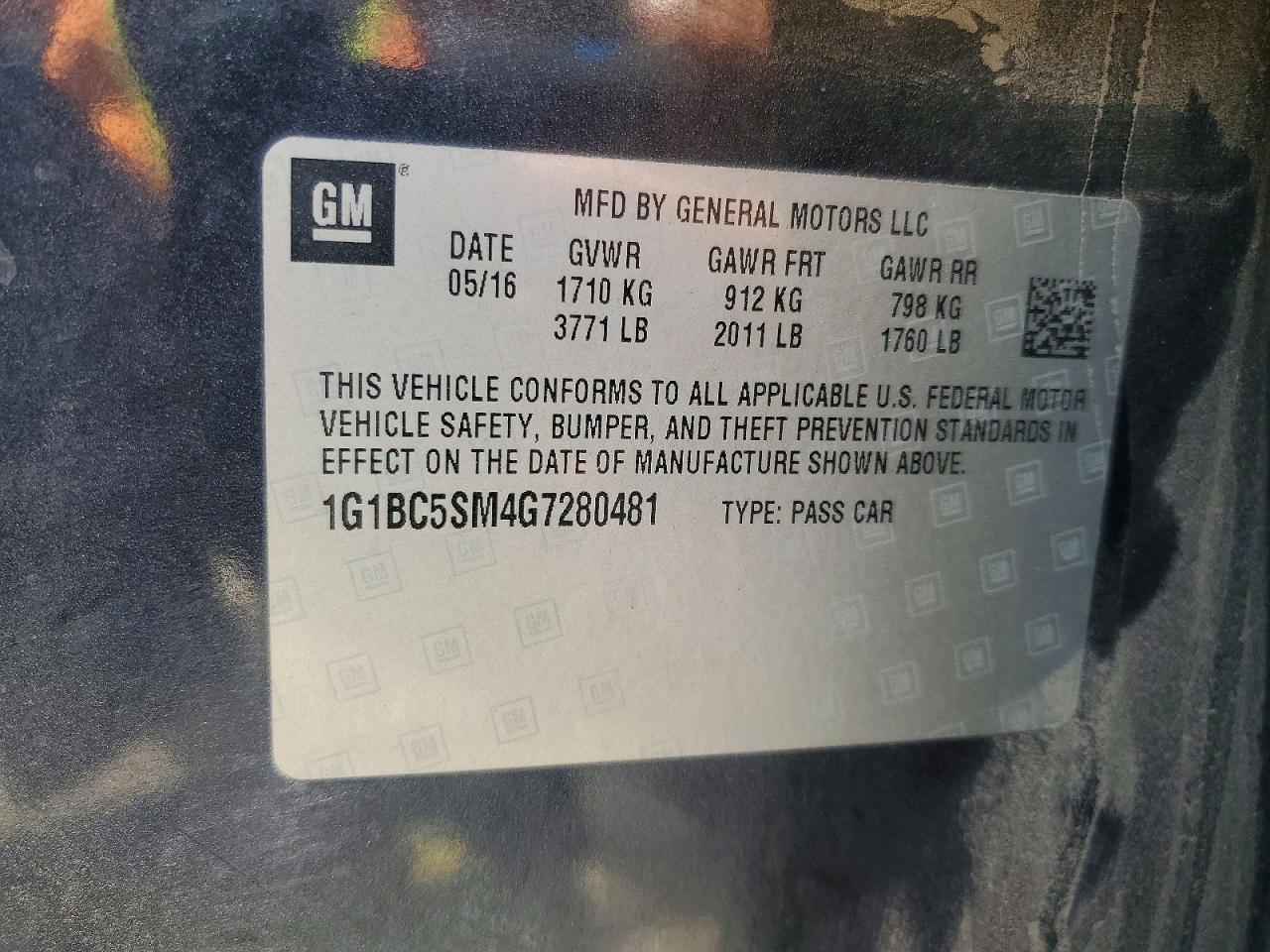 CHEVROLET CRUZE 2016 — 13
