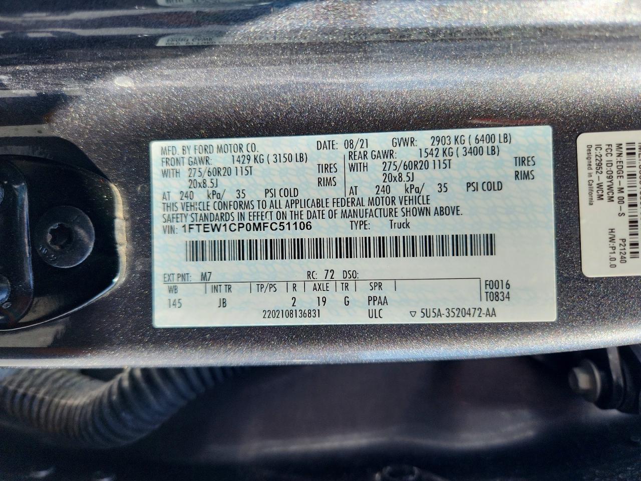 FORD F150 2021 — 12