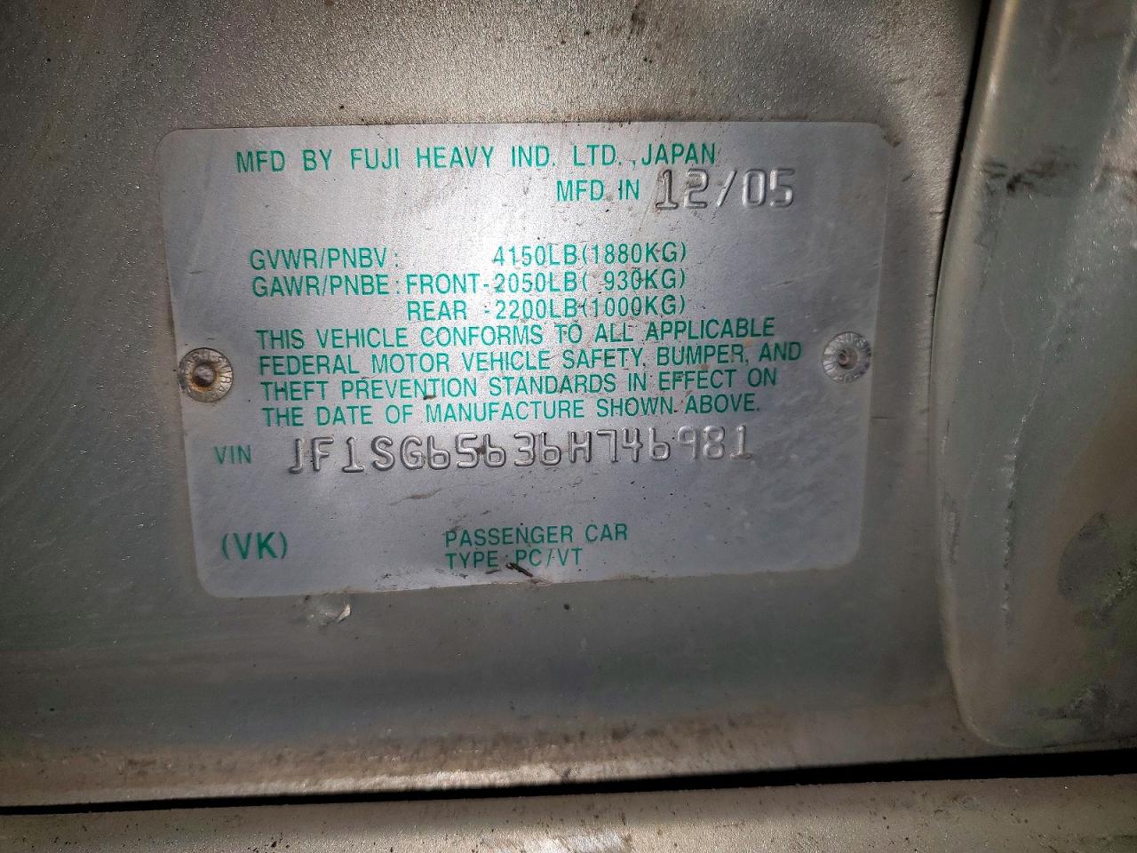 SUBARU FORESTER 2006 — 13