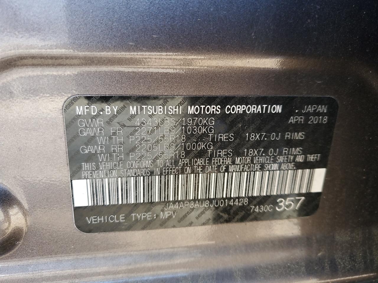 MITSUBISHI OUTLANDER SPORT 2018 — 12