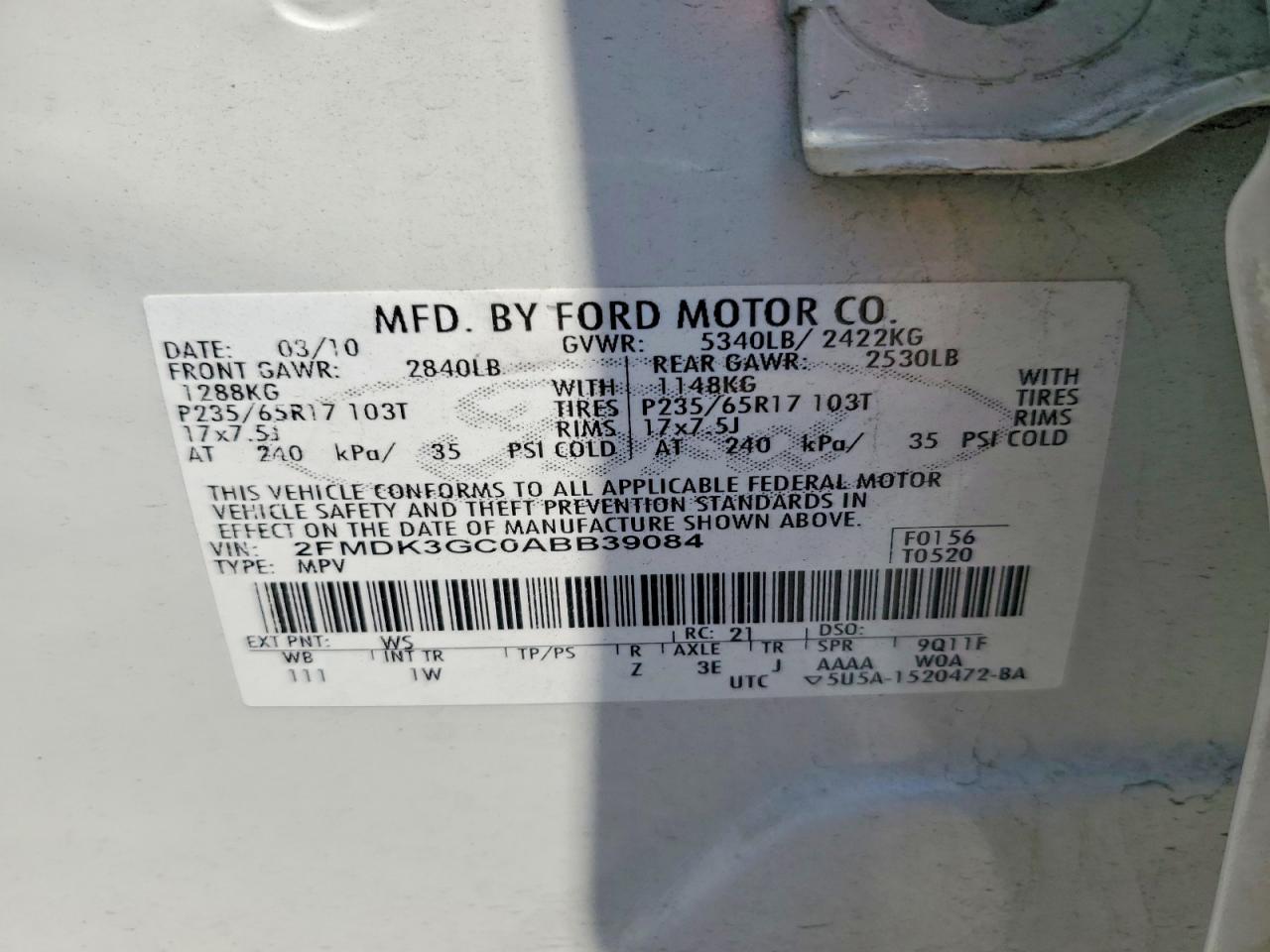 FORD EDGE 2010 — 13