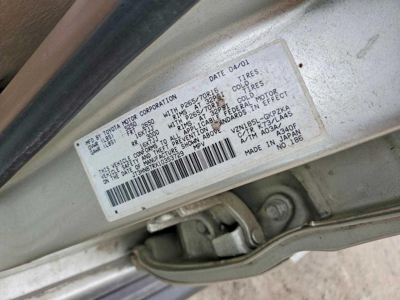 TOYOTA 4RUNNER 2001 — 13
