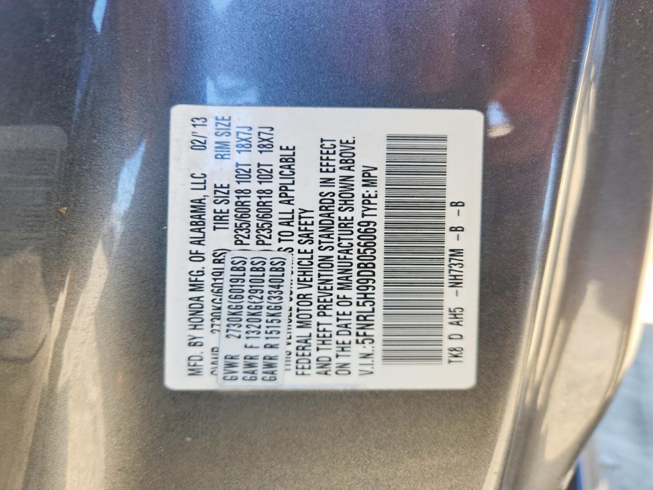 HONDA ODYSSEY 2013 — 14