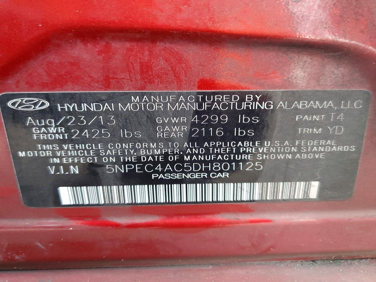 HYUNDAI SONATA 2013 — 12