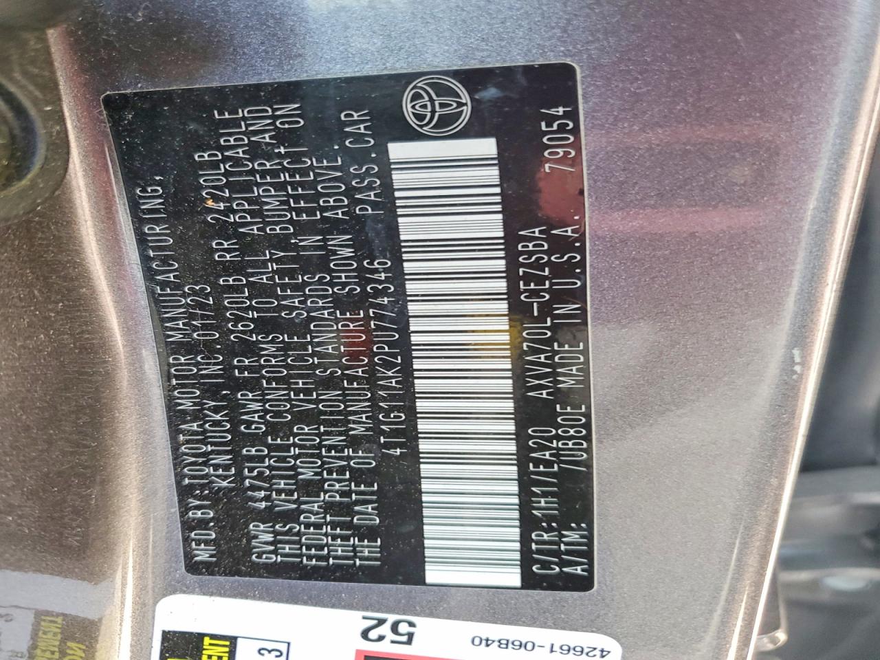 TOYOTA CAMRY 2023 — 13