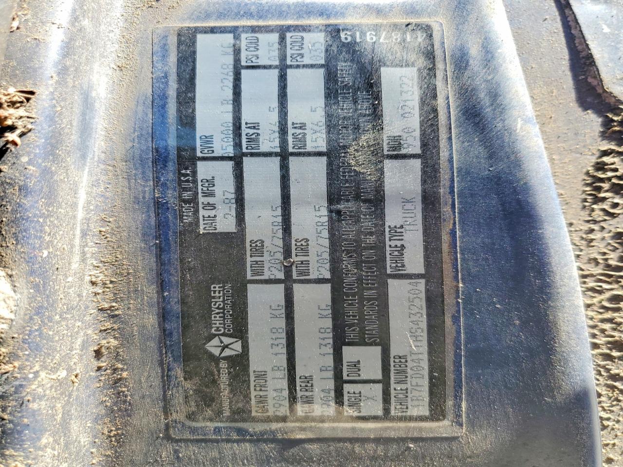 DODG RAM 100 1987 — 12