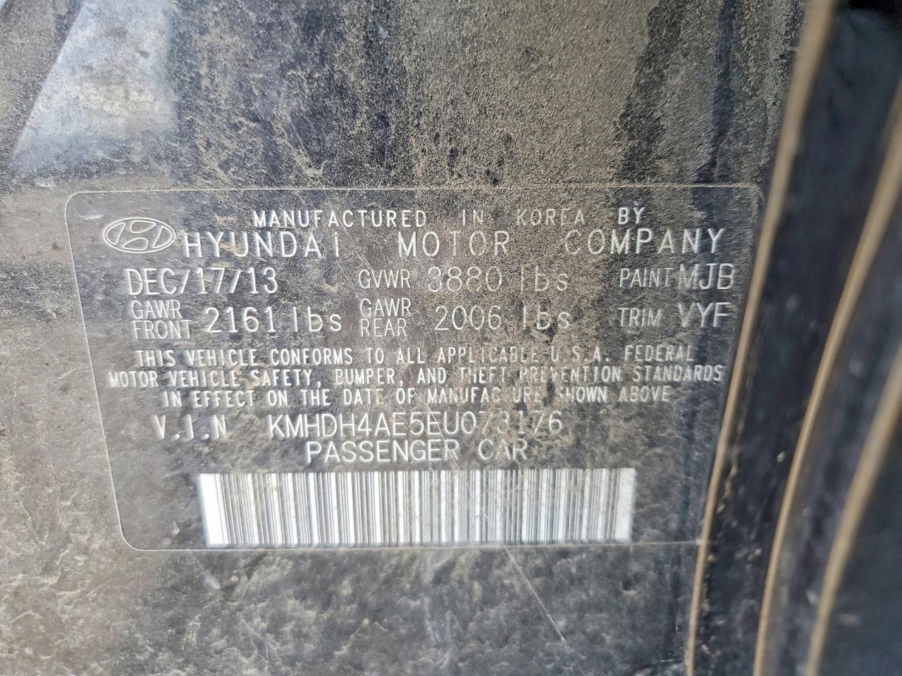 HYUNDAI ELANTRA 2014 — 12