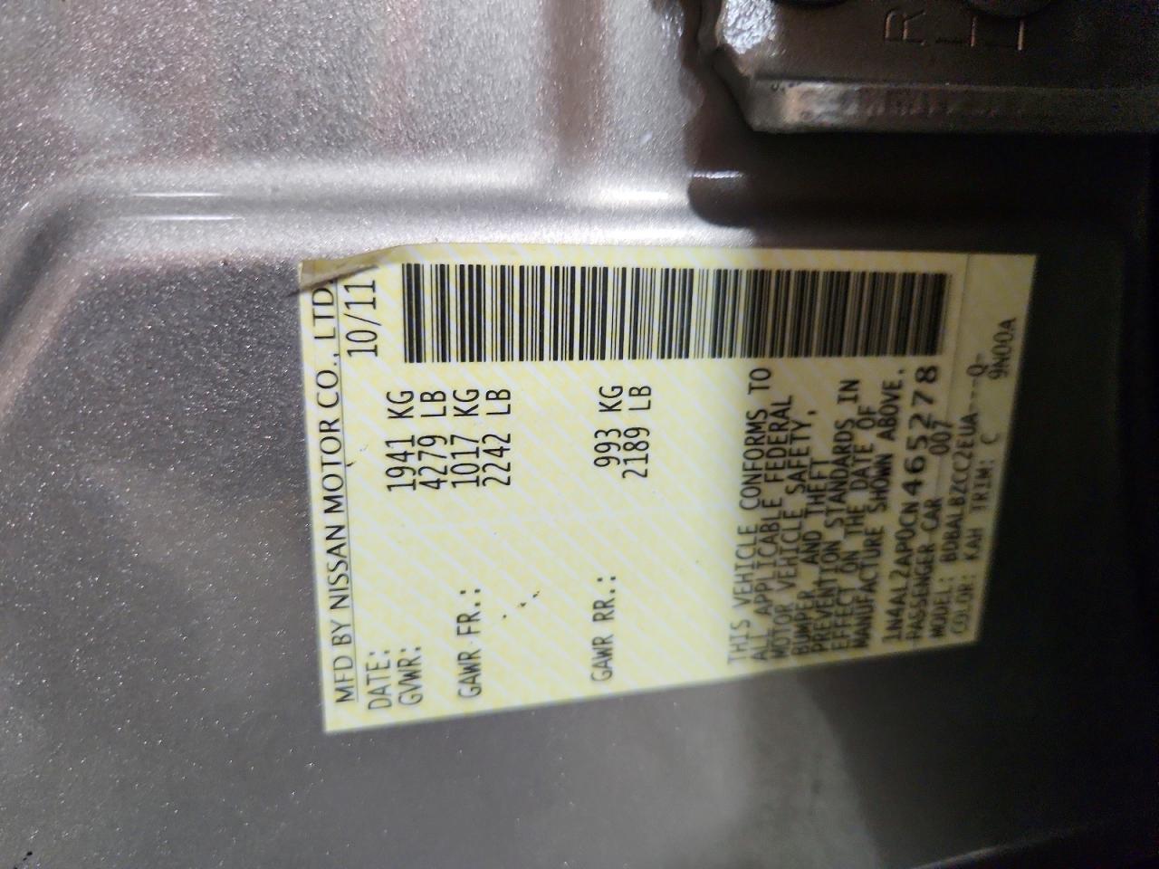 NISSAN ALTIMA 2012 — 12