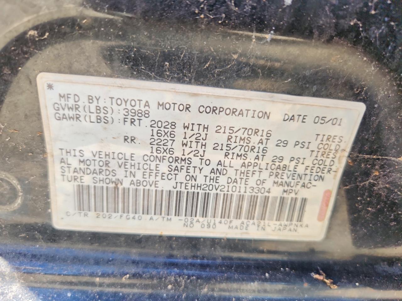 TOYOTA RAV4 2001 — 13