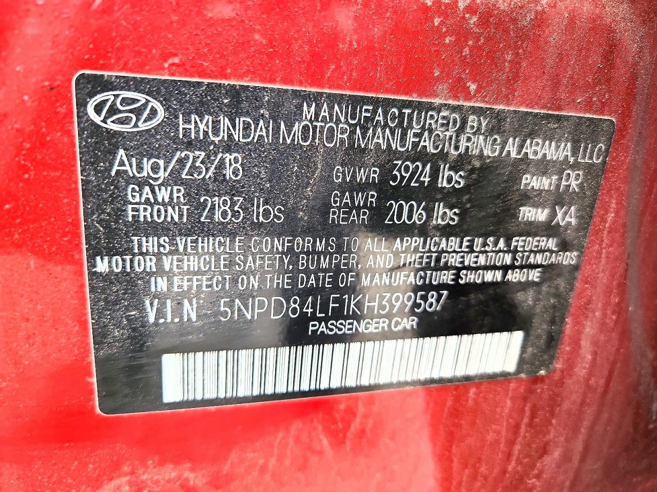 HYUNDAI ELANTRA 2019 — 12