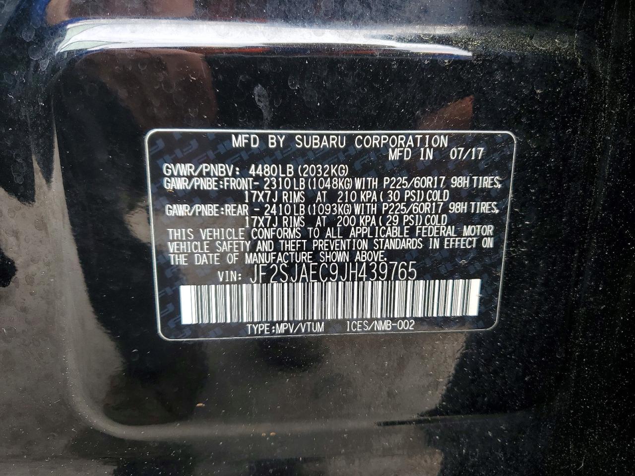 SUBARU FORESTER 2018 — 13