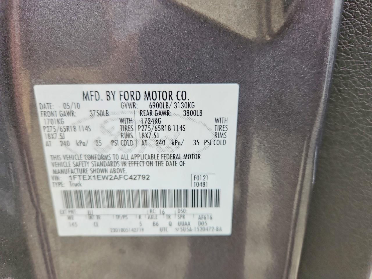 FORD F150 2010 — 12