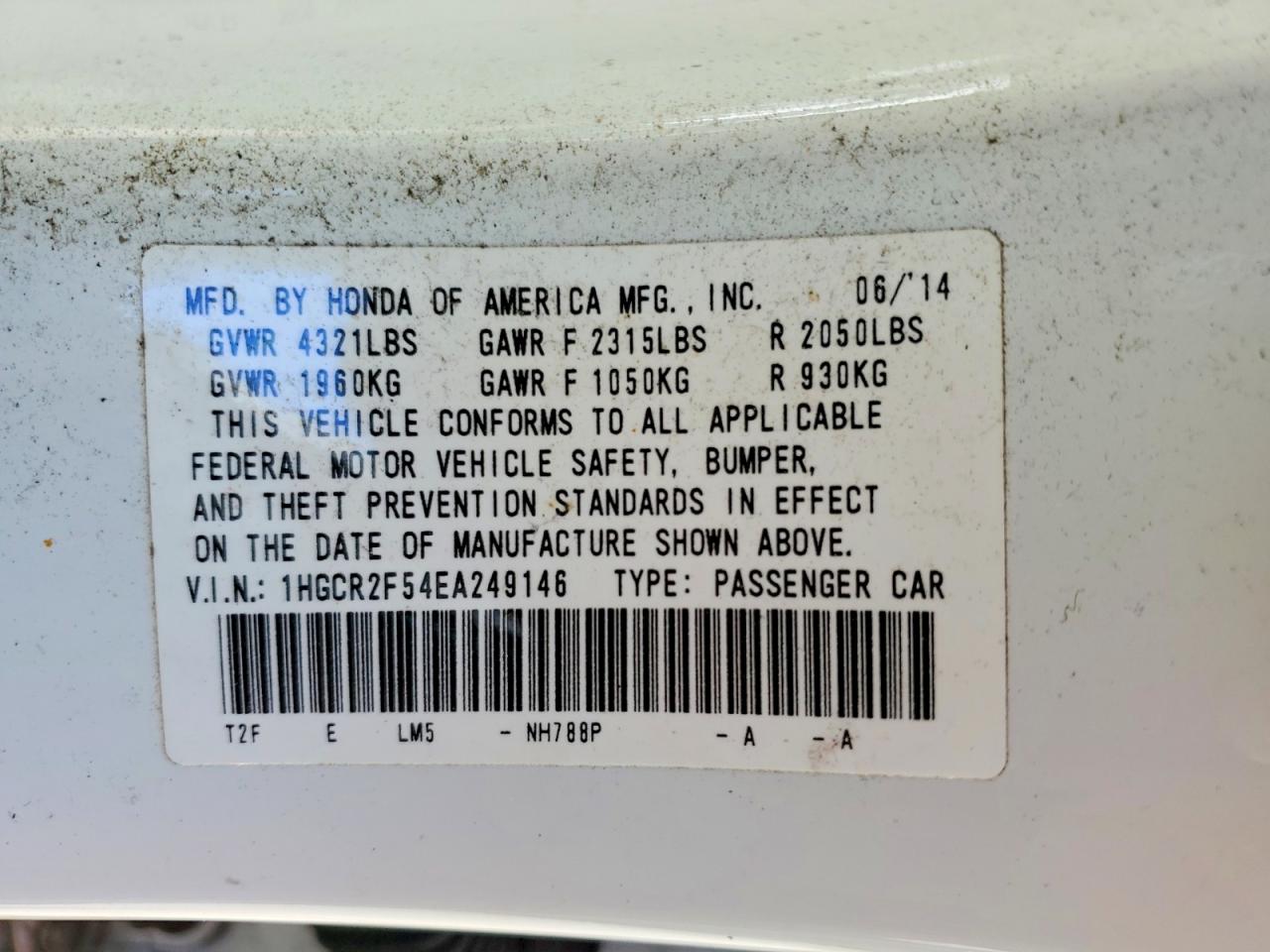 HONDA ACCORD 2014 — 13