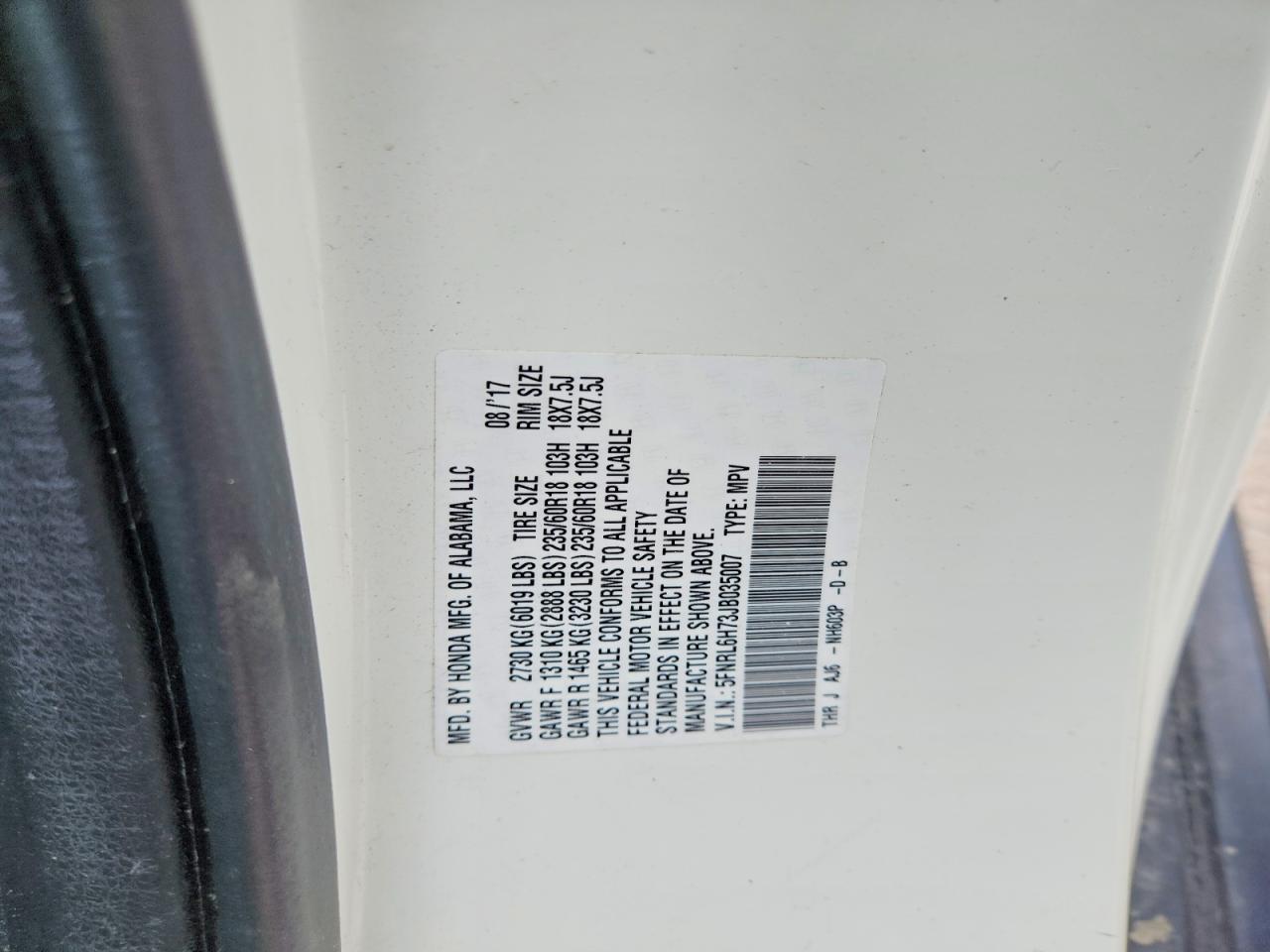HONDA ODYSSEY 2018 — 14