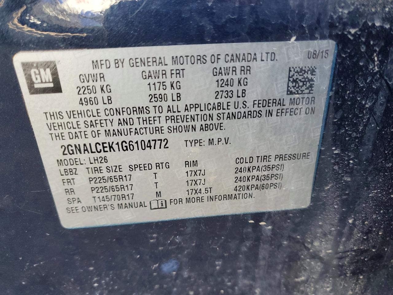 CHEVROLET EQUINOX 2016 — 14