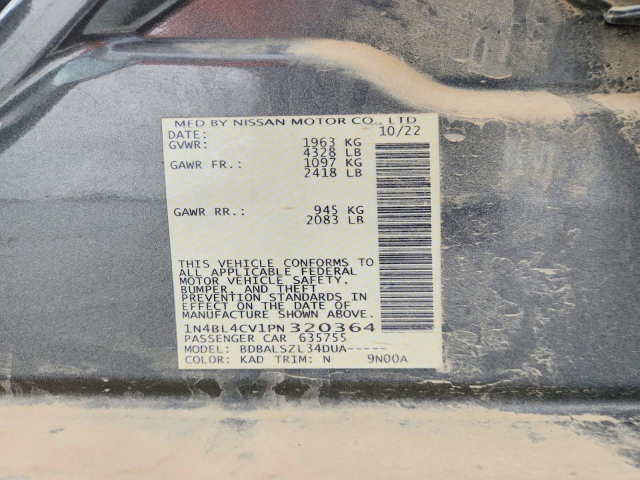 NISSAN ALTIMA 2023 — 12