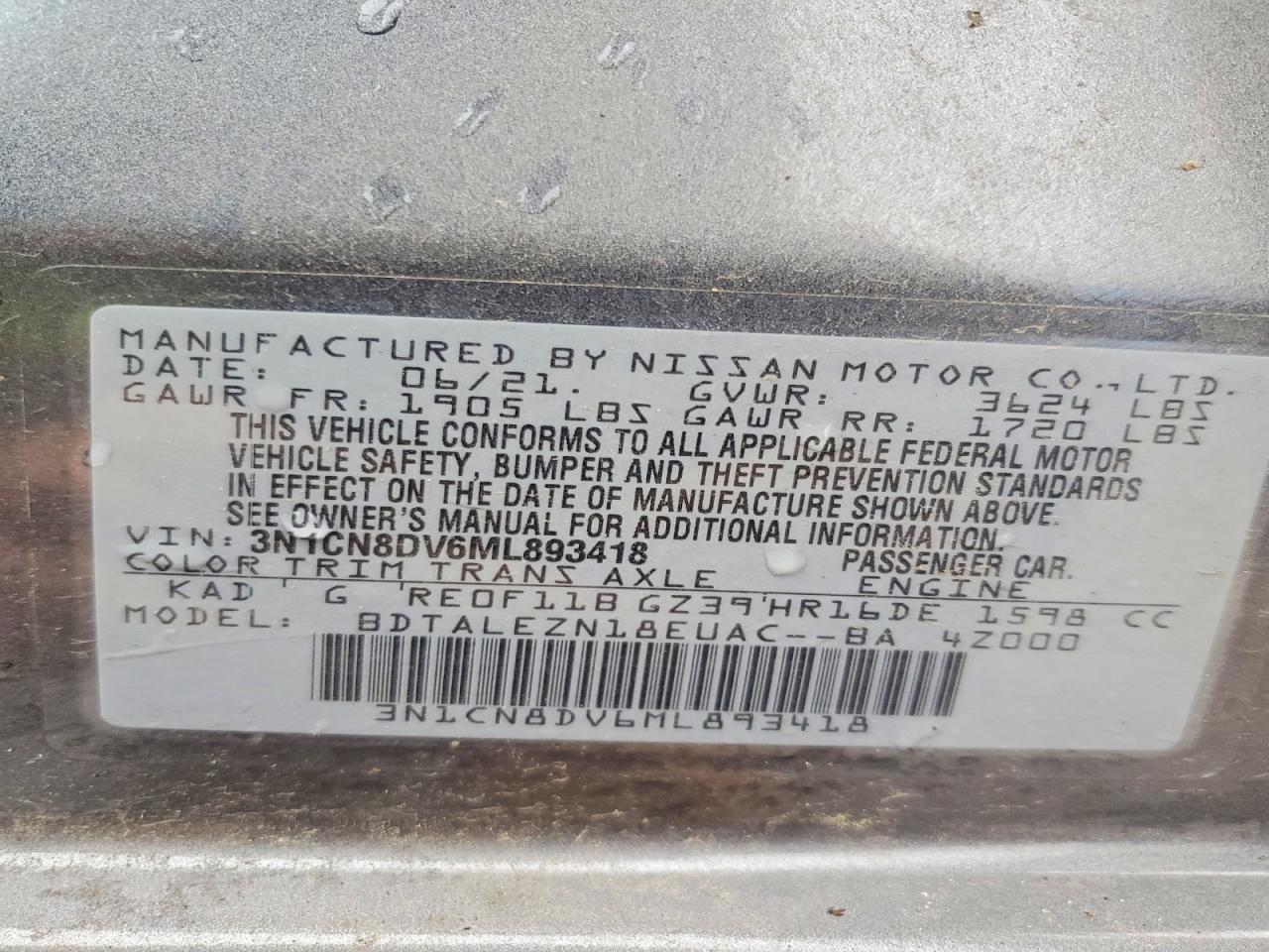 NISSAN VERSA 2021 — 12