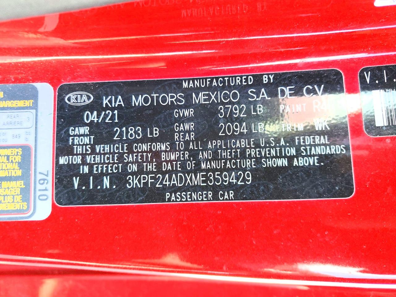 KIA FORTE 2021 — 12