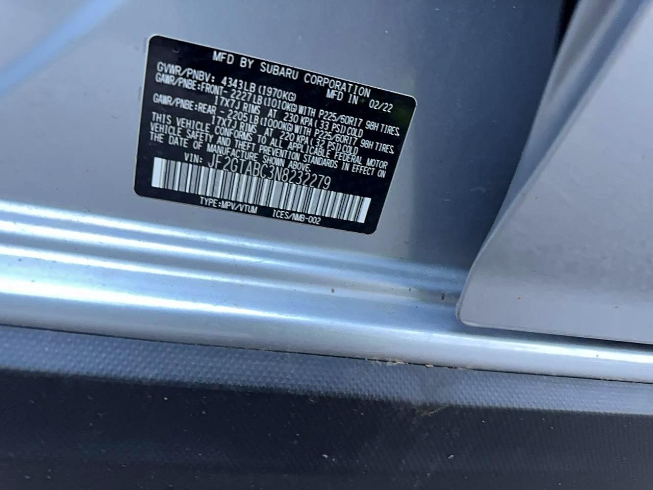 SUBARU CROSSTREK 2022 — 13