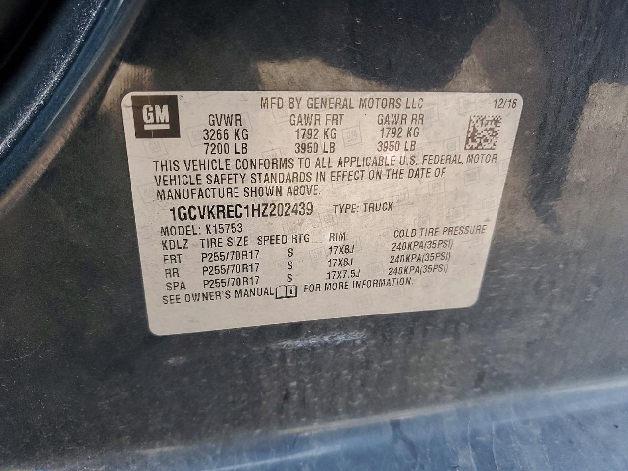 CHEVROLET SILVERADO 2017 — 12