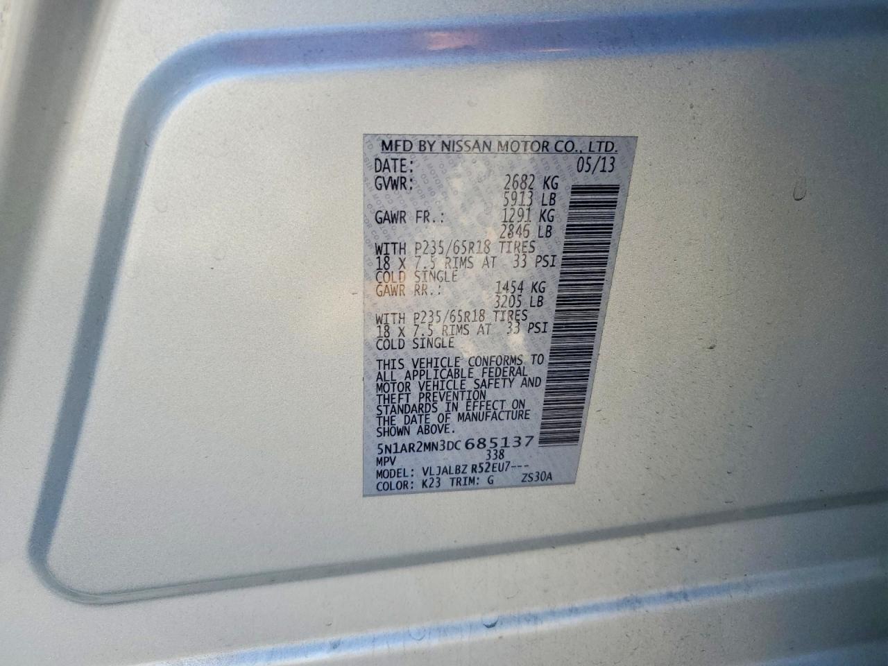 NISSAN PATHFINDER 2013 — 13