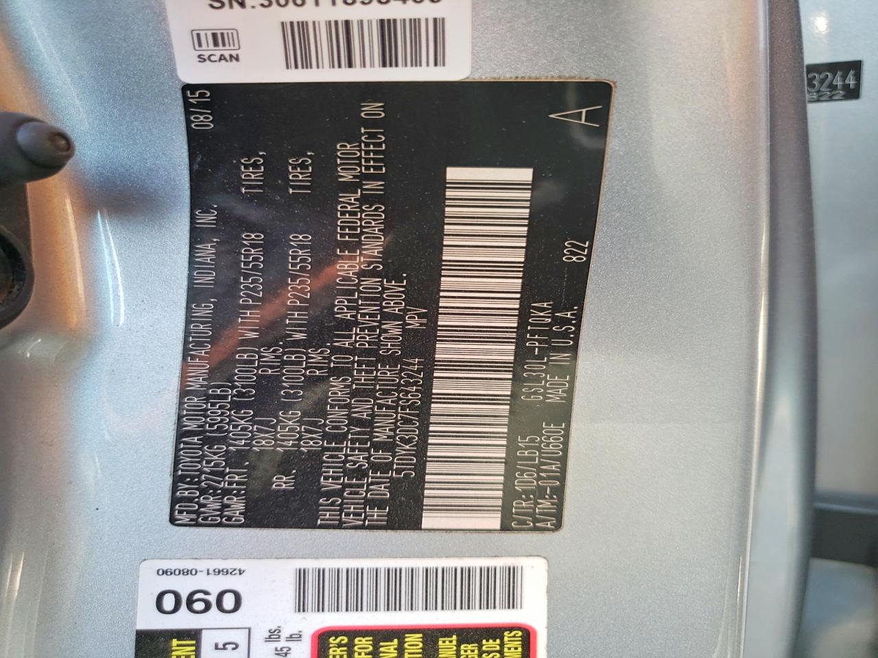 TOYOTA SIENNA 2015 — 13