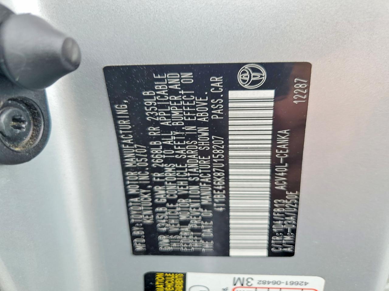 TOYT CAMRY 2007 — 12