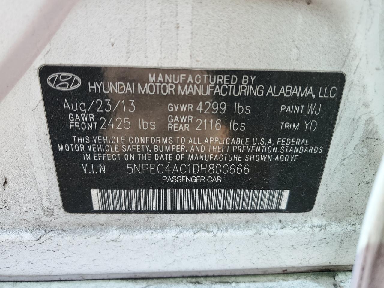 HYUNDAI SONATA 2013 — 12