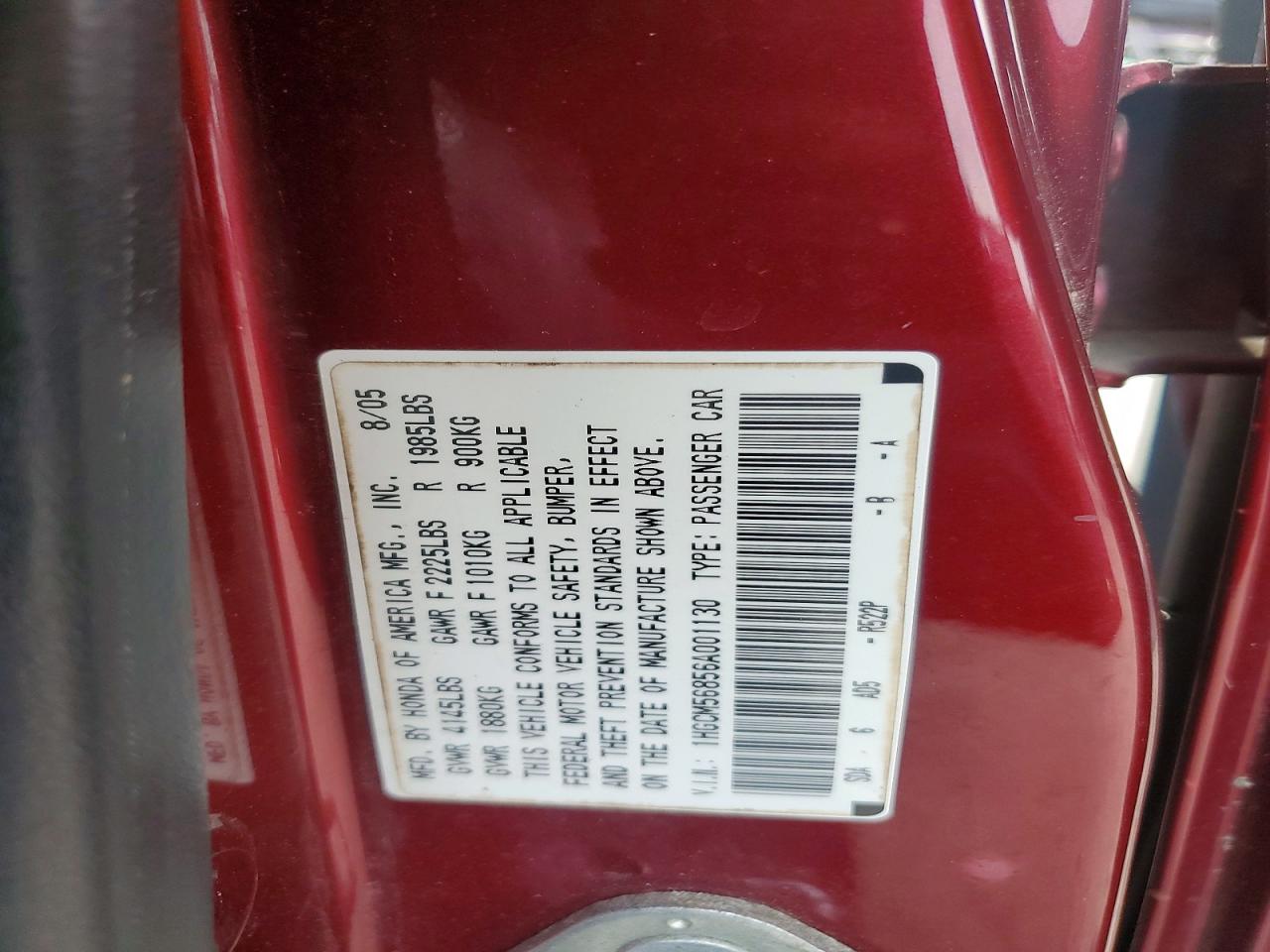 HONDA ACCORD 2006 — 12
